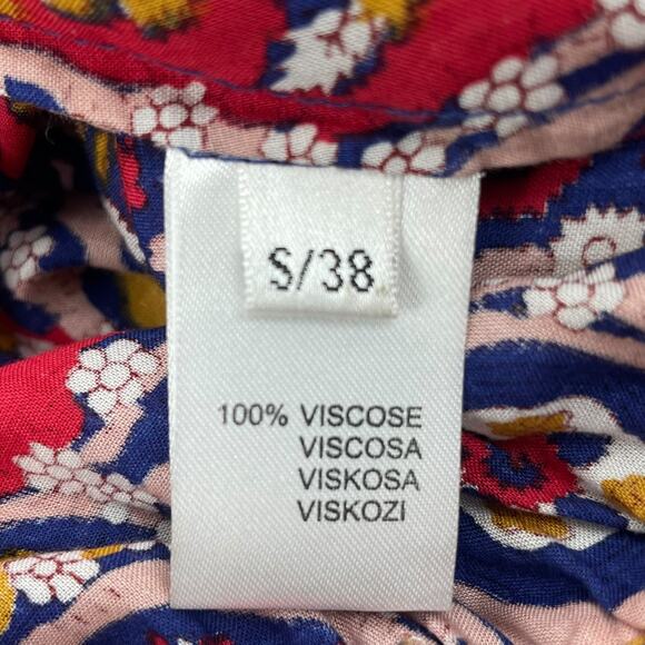 Antik Batik Sam Layered Printed Voile Maxi Dress Red Size S/ 38 - Picture 11 of 11